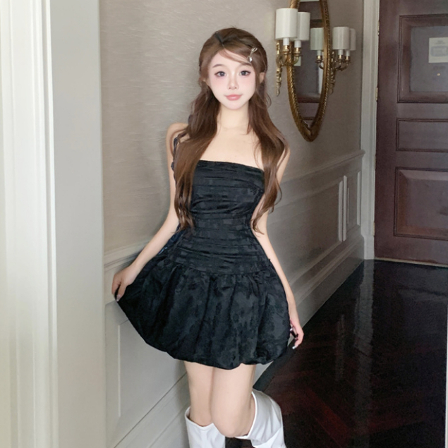 Đầm Ống Ôm Sát Màu Đen Quyến Rũ Dành Cho Nữ