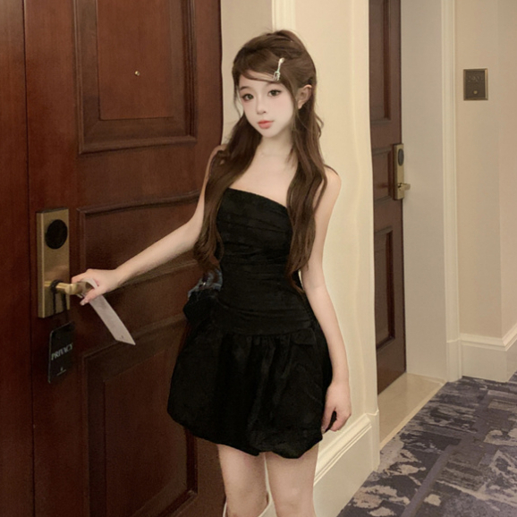 Đầm Ống Ôm Sát Màu Đen Quyến Rũ Dành Cho Nữ