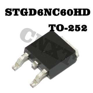 10pcs stgd6nc60hd gd6nc60hd gd6nc60 n-channel to-252 igbt tube 600v 6a