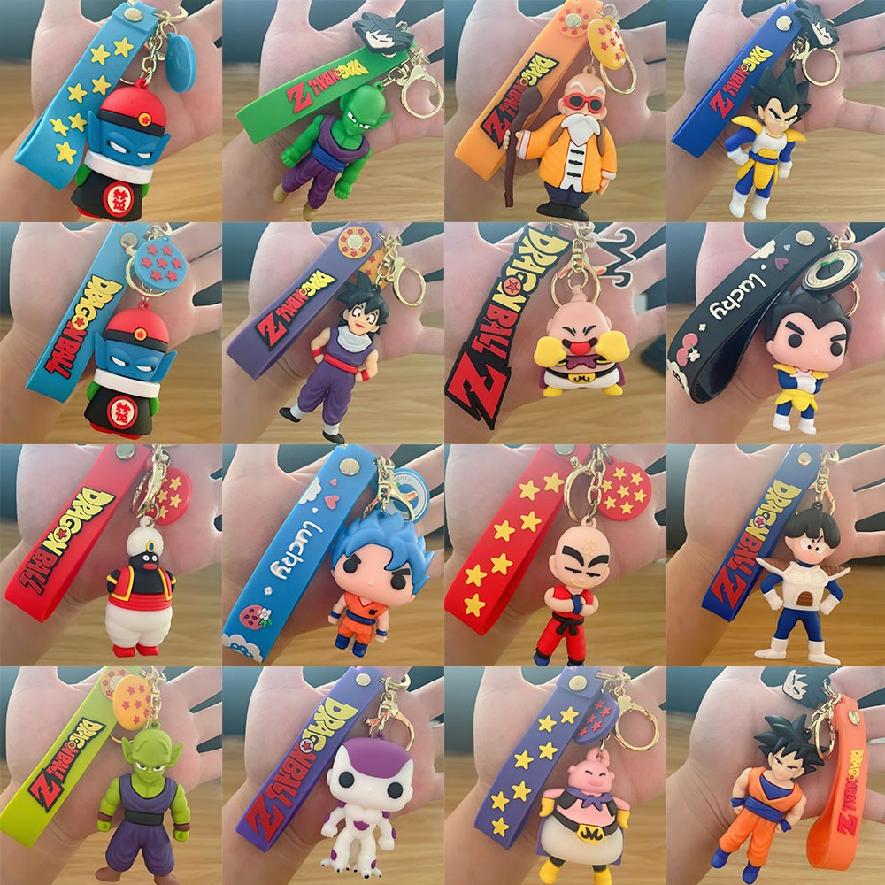 Anime dragon ball z hình vegeta iv krillin piccolo frieza trunks majin buu super saiyan keychain sáng tạo dễ thương goku đồ chơi búp bê xe hơi móc khóa mặt dây chuyền túi dễ thương phụ kiện trang trí