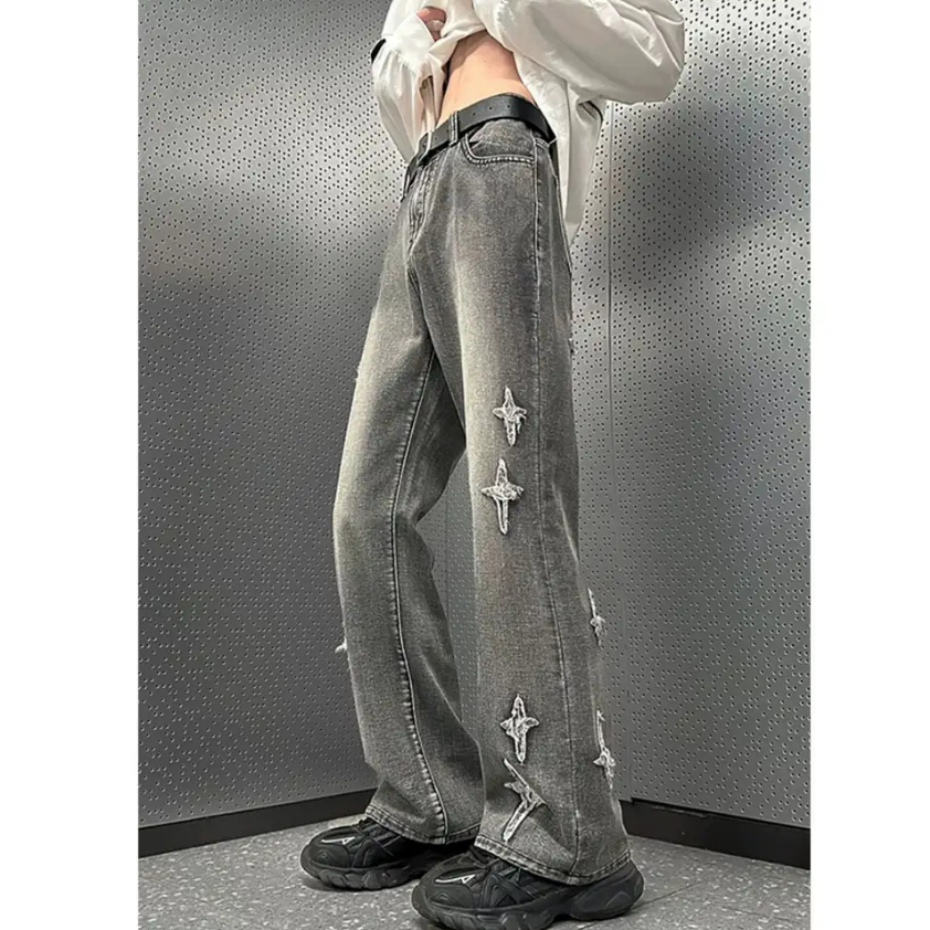 Dunst Shop quần jean ống rộng quần nam ống rộng quần 2023 NEW FS062098