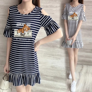 Dongmen thời trang đa năng xu hướng váy cho bé gái phiên bản hàn quốc giản dị cotton tinh khiết váy ngắn tay 2023 mùa hè mới phim hoạt hình ngọt ngào và dễ thương váy t-shirt