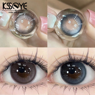Kính áp tròng ksseye lớp 0,00 -8,00 hàng năm ống kính màu 2 chiếc ống kính màu mềm mại đầy màu sắc màu xanh lam liên hệ lensens natural for power