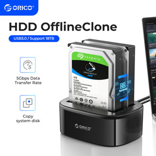 Orico Clone Docking Station 2.5 3.5 Dual Bay SATA Sang USB 3.0 HDD Enclosure Tool Free Duplicator HDD Case 24TB cho Windows Mac OS (6228US3)