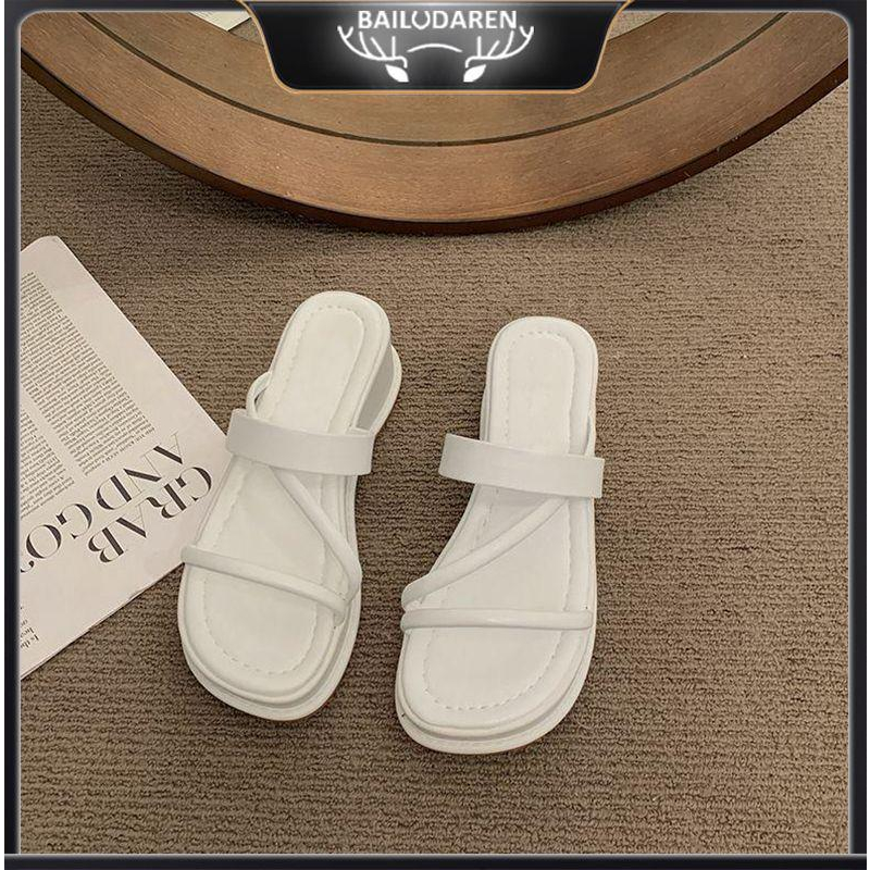 Sandal BAILUDAREN đế dày chống trượt màu đen cao cấp thời trang người nổi tiếng/ đi biển