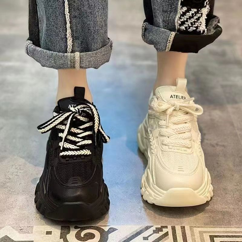 GUDETU❤Giày Thể Thao Trắng Đế Dày Thời Trang Cho Nữ