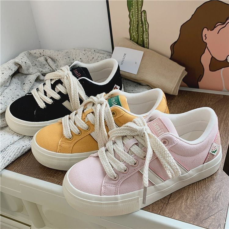 Giày vải RENBEN đế bằng thoáng khí phong cách Hàn Quốc thời trang dành cho nữ