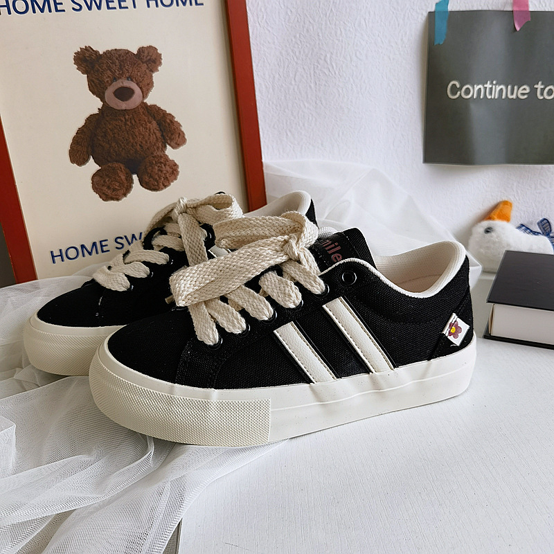 Giày vải RENBEN đế bằng thoáng khí phong cách Hàn Quốc thời trang dành cho nữ