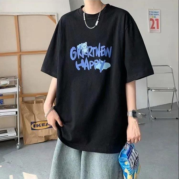 Set Áo Thun Ngắn Tay + Quần jeans Phong Cách Hàn Quốc Thời Trang Cho Nam Áo thun nam+Quần bò baggy nam Quần bò trơn Thích hợp cho cả nam và nữ