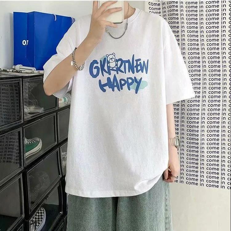 Set Áo Thun Ngắn Tay + Quần jeans Phong Cách Hàn Quốc Thời Trang Cho Nam Áo thun nam+Quần bò baggy nam Quần bò trơn Thích hợp cho cả nam và nữ