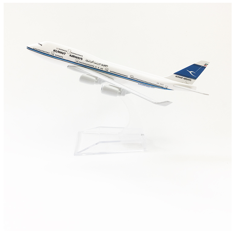 Yalinda KUWAIT AIRWAYS 747 16cm mô hình máy bay bộ dụng cụ trẻ em Đồ chơi sinh nhật mẫu máy bay