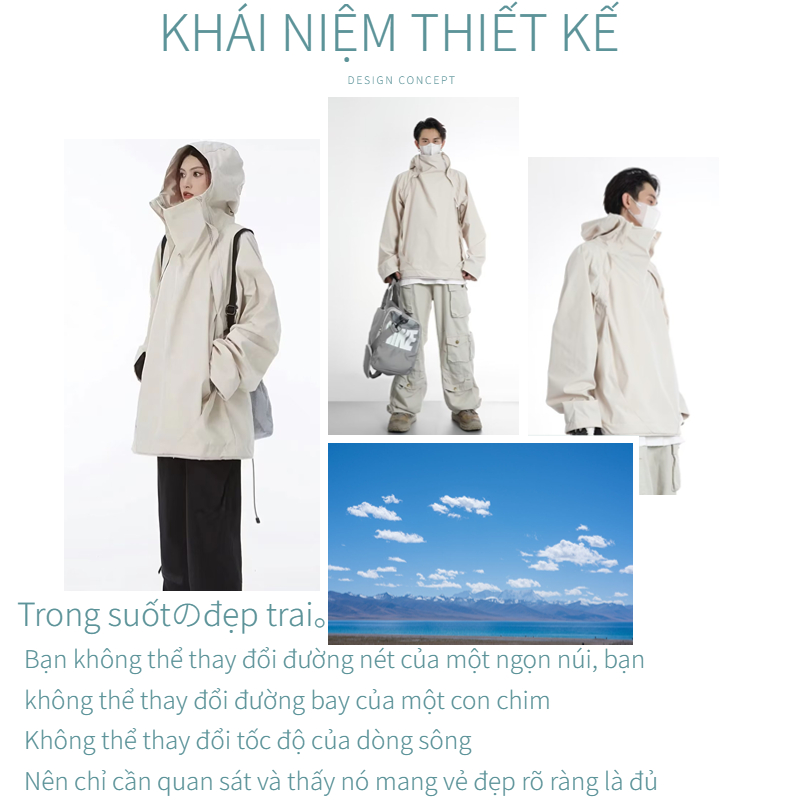 Áo khoác jacket dù nam nữ không thấm nước chống nắng áo khoác bóng chày đen và khaki tính cách độc đáo dây kéo áo khoác bomber jacket unisex