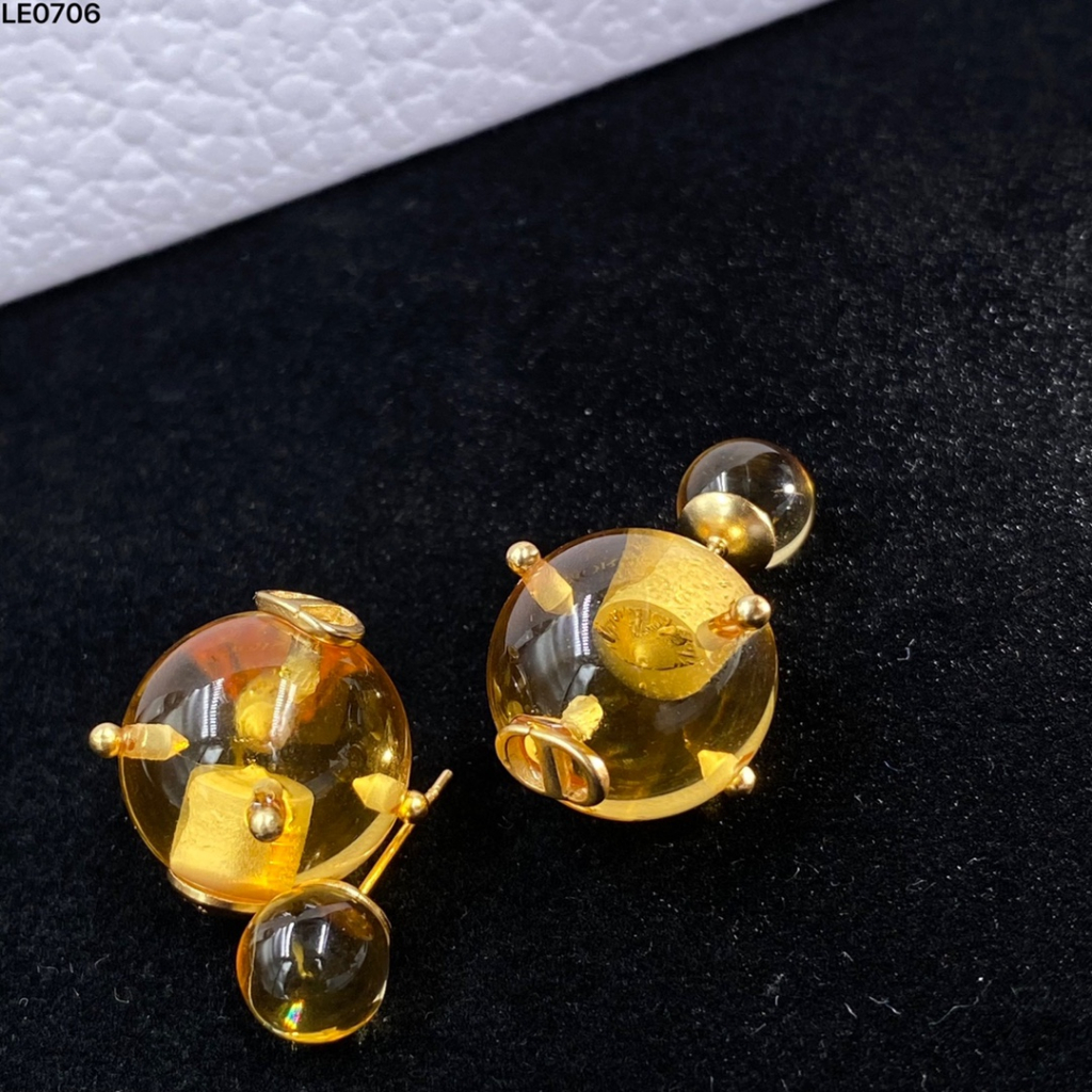 Dors bông tai pha lê vàng cho nữ cd bông tai không gây dị ứng