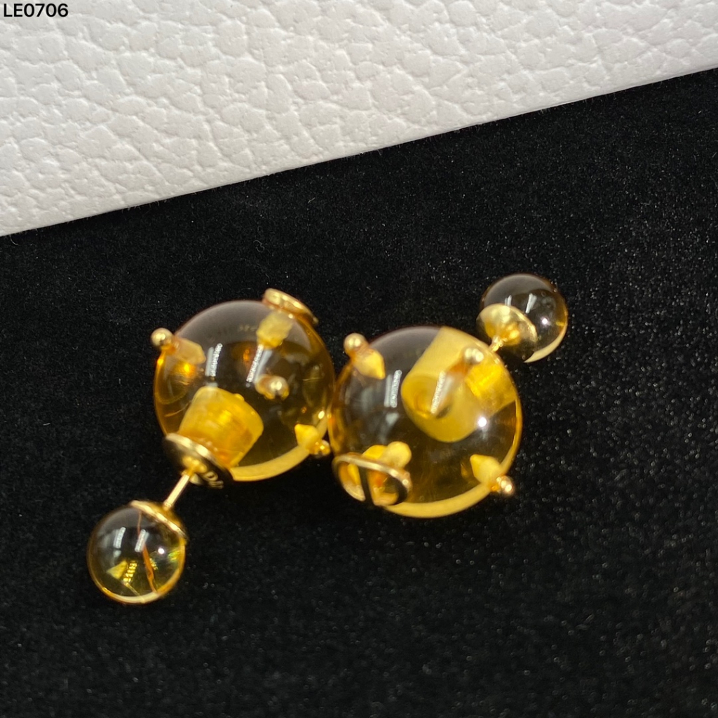 Dors bông tai pha lê vàng cho nữ cd bông tai không gây dị ứng