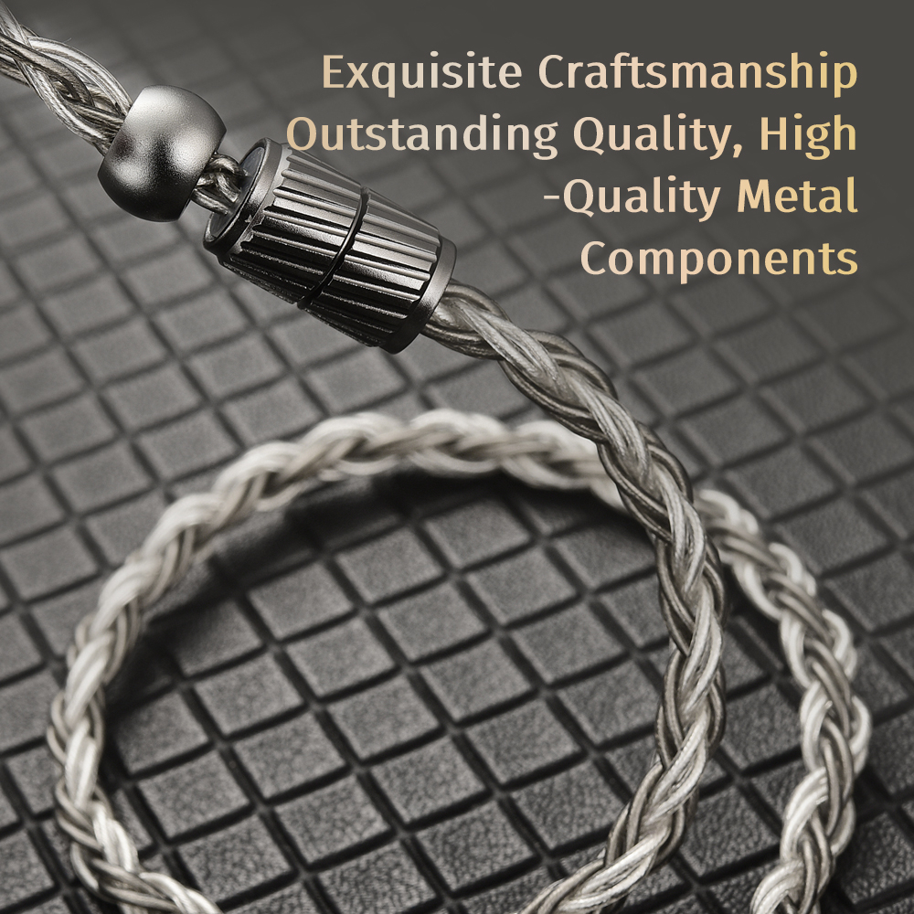 Cvj ts800 200 lõi tám-braid silver-planted nâng cấp cáp âm thanh tai nghe dây âm thanh hifi 2.5 / 3.5 / 4.4mm phích cắm có thể chuyển đổi s-2pin