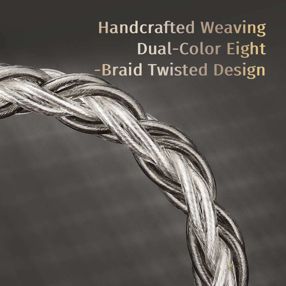 Cvj ts800 200 lõi tám-braid silver-planted nâng cấp cáp âm thanh tai nghe dây âm thanh hifi 2.5 / 3.5 / 4.4mm phích cắm có thể chuyển đổi s-2pin
