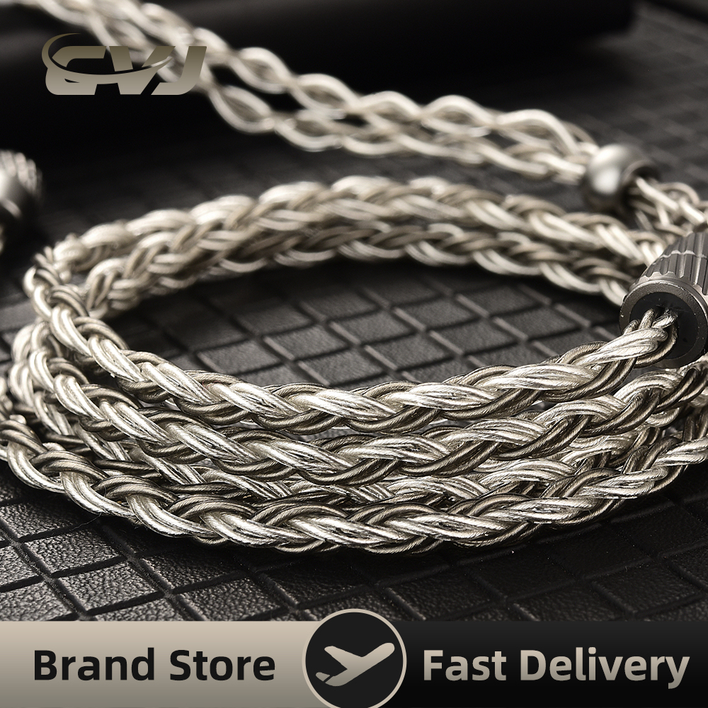 Cvj ts800 200 lõi tám-braid silver-planted nâng cấp cáp âm thanh tai nghe dây âm thanh hifi 2.5 / 3.5 / 4.4mm phích cắm có thể chuyển đổi s-2pin