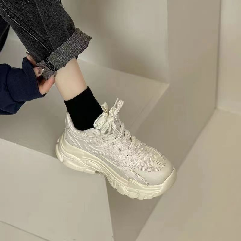 GUDETU❤Giày Thể Thao Trắng Đế Dày Thời Trang Cho Nữ