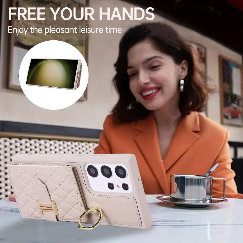 Ốp Điện Thoại Da Kèm Ngăn Đựng Thẻ Và Dây Đeo Chéo Cho Samsung Galaxy S23 Ultra S22 Plus S21 Plus S21 Ultra S20 FE S23 Plus