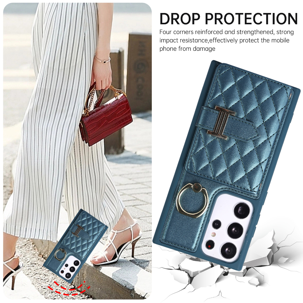 Ốp Điện Thoại Da Kèm Ngăn Đựng Thẻ Và Dây Đeo Chéo Cho Samsung Galaxy S23 Ultra S22 Plus S21 Plus S21 Ultra S20 FE S23 Plus