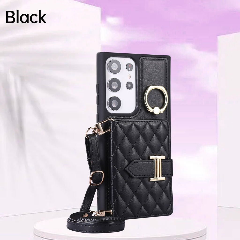 Ốp Điện Thoại Da Kèm Ngăn Đựng Thẻ Và Dây Đeo Chéo Cho Samsung S23 Ultra S22 Plus S21 FE S21 Ultra S20 Plus S23 Plus