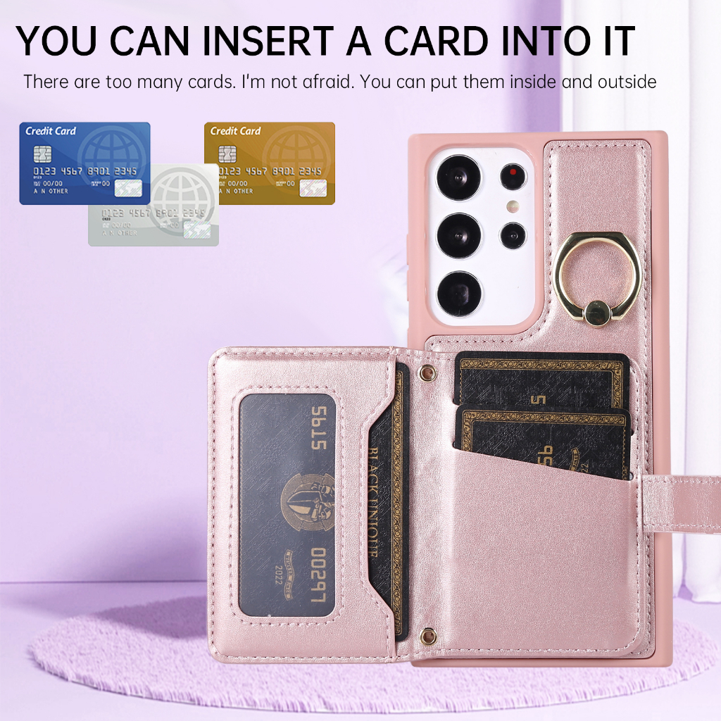 Ốp Điện Thoại Da Kèm Ngăn Đựng Thẻ Và Dây Đeo Chéo Cho Samsung S23 Ultra S22 Plus S21 FE S21 Ultra S20 Plus S23 Plus