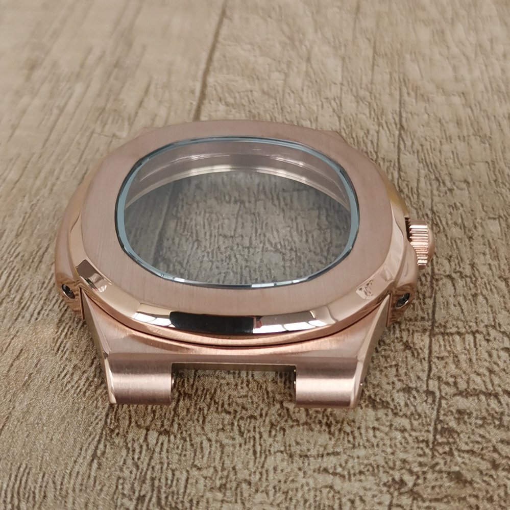 Vỏ đồng hồ 41mm kính sapphire dây đeo bằng vàng hồng cho phong trào nh35 / 364r