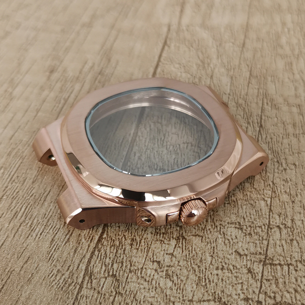 Vỏ đồng hồ 41mm kính sapphire dây đeo bằng vàng hồng cho phong trào nh35 / 364r