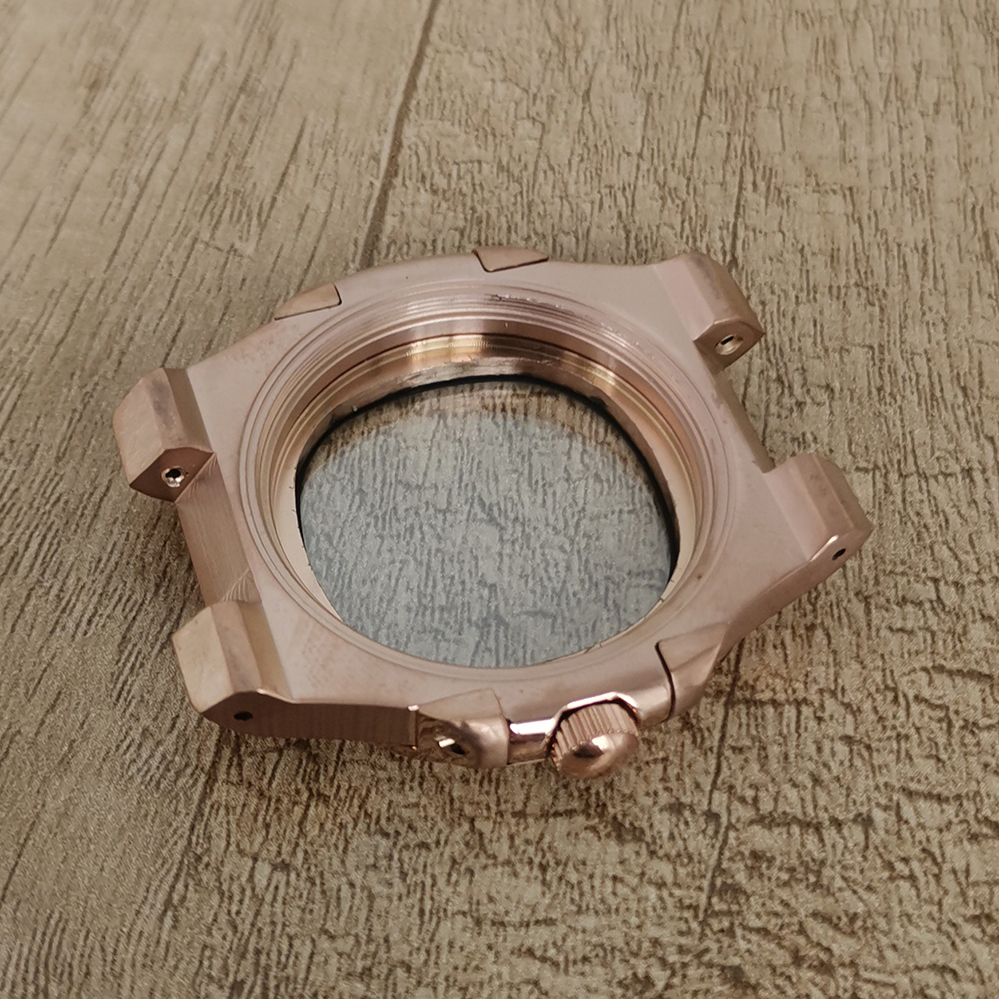 Vỏ đồng hồ 41mm kính sapphire dây đeo bằng vàng hồng cho phong trào nh35 / 364r