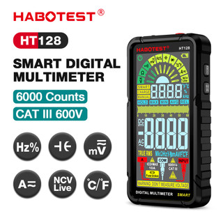 Habotest ht128 smart digital multimeter màn hình lớn độ chính xác cao 6000 đếm ac dc ampe meter điện áp kế sạc ohm diode ncv tester
