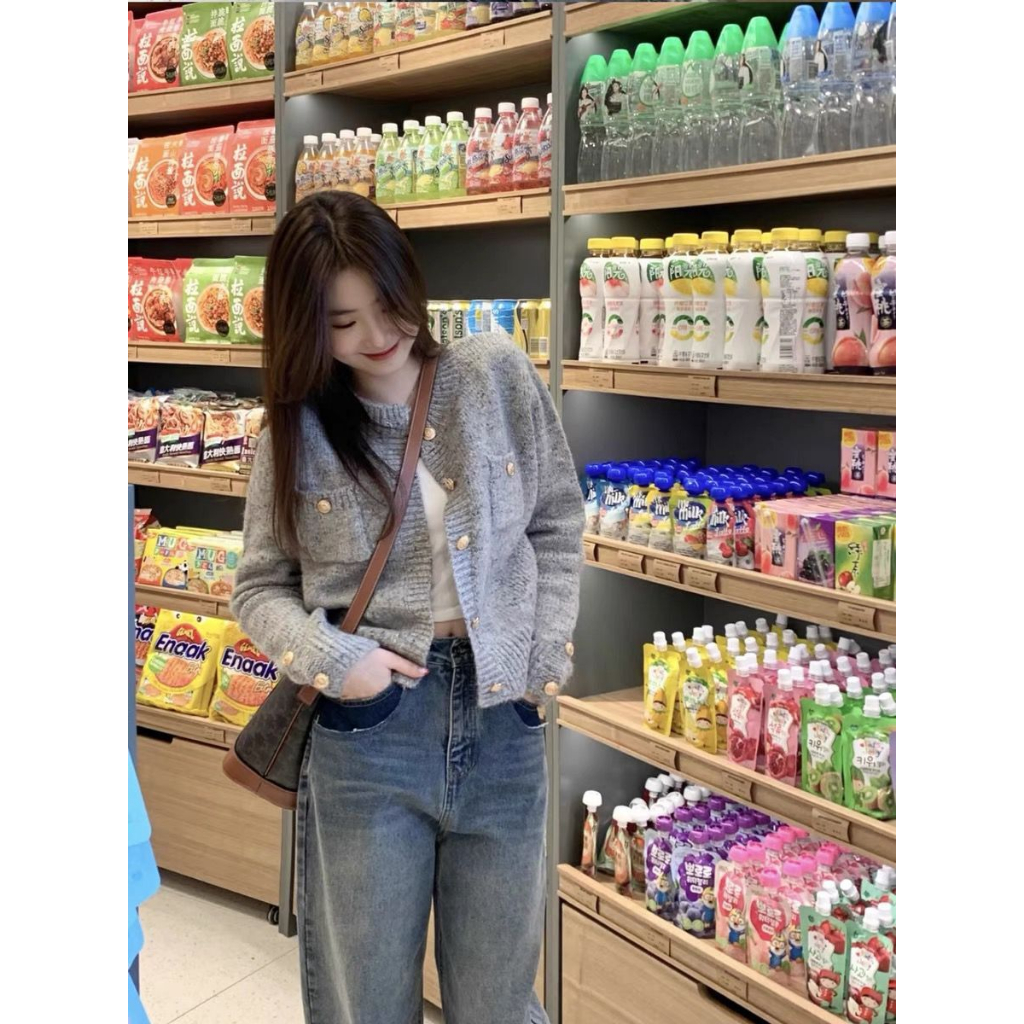 Áo dệt kim XIAOZHAINV dài tay dáng rộng phong cách Hàn Quốc thời trang mùa hè dành cho nữ