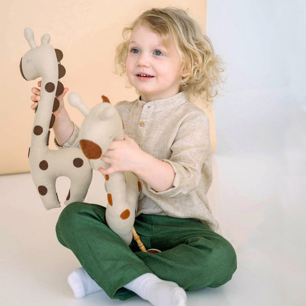 Thú bông vải organic Cho Bé - Đồ Chơi Nhồi Bông Vải Hoạt Hình hươu con gà vịt Dễ Thương Cho trẻ em - LUCKYBABY