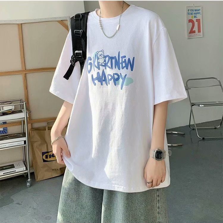 Set Áo Thun Ngắn Tay + Quần jeans Phong Cách Hàn Quốc Thời Trang Cho Nam Áo thun nam+Quần bò baggy nam Quần bò trơn Thích hợp cho cả nam và nữ