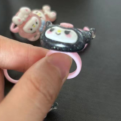 SANRIO Bộ 2 Nhẫn Hở Hình kuromi cinnamoroll melody Dễ Thương Cho Bé h0016