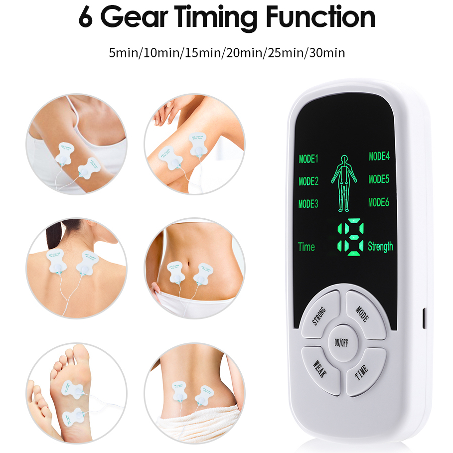 6 chế độ 10 cấp độ máy mát xa cơ thể máy trị liệu kỹ thuật số / máy mát xa toàn thân châm cứu máy kích thích điện châm cứu / thiết bị massage kinh tuyến gia dụng dụng cụ massage xung