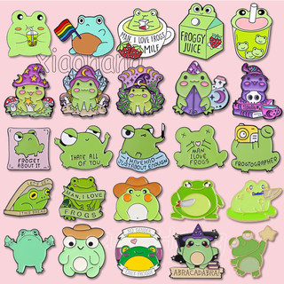 Ếch dễ thương ghim men vui nhộn uống sữa trâm cài áo găm ma thuật ếch ghim động vật trâm cài áo huy hiệu trang sức quà tặng cho bạn bè