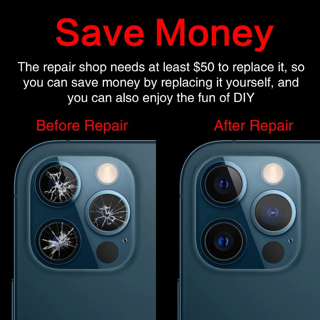 Kính camera sau mặt sau cho iphone 6 6s 7 8 plus x xr xs 11 12 13 14 pro max 12mini với miếng dán keo