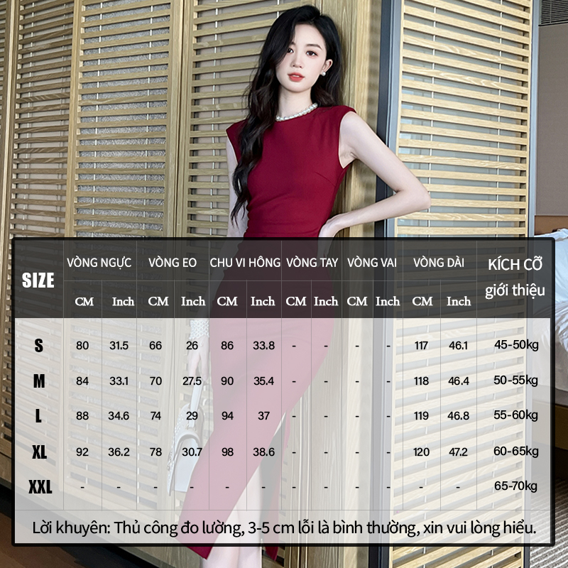 ZYHT Đầm Body Hàn Quốc Không tay áo Mảnh mai váy ngang hông Váy chữ A váy đen 30174