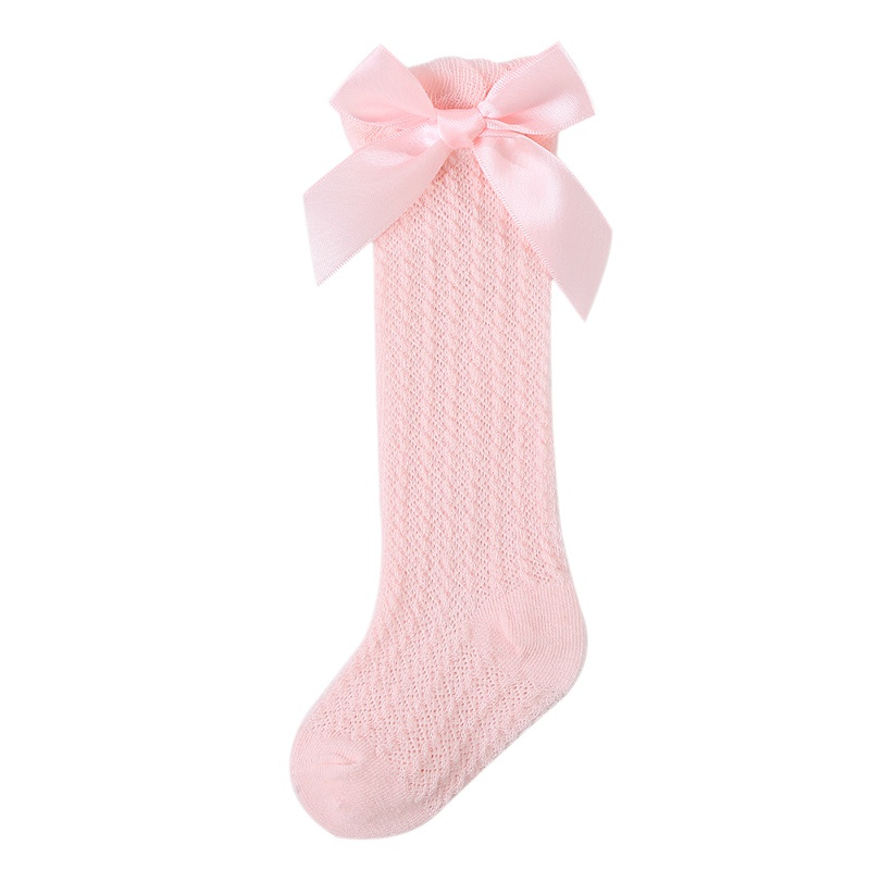 Vớ dài cotton dễ thương cho bé gái baby non-skid socks princess ribbon bow-tie decoration socks
