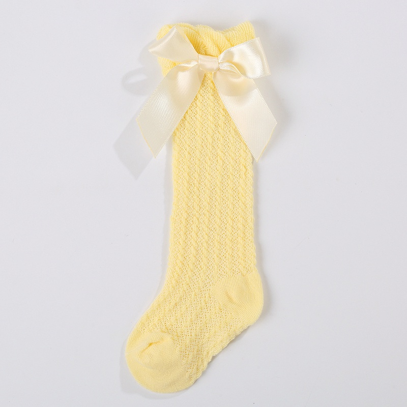 Vớ dài cotton dễ thương cho bé gái baby non-skid socks princess ribbon bow-tie decoration socks