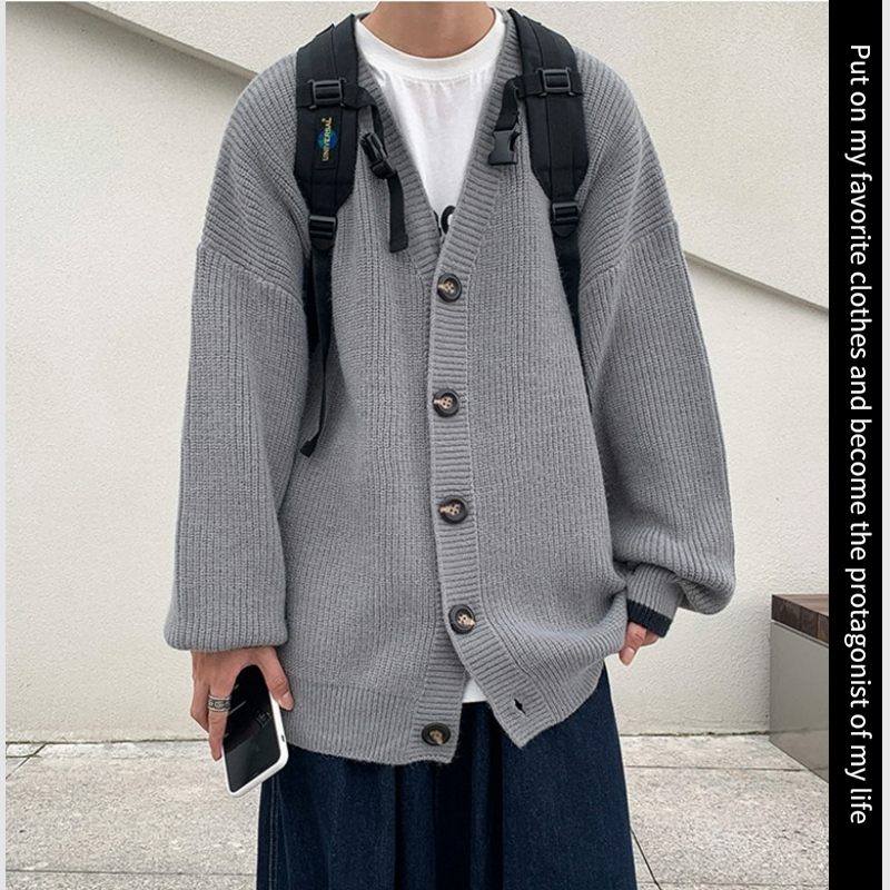 Áo khoác cardigan tay dài sành điệu dành cho nam nữ Áo cardigan nam nữ mặc tất ạ phong cách simple Thời Trang Cho Nam Và Nữ