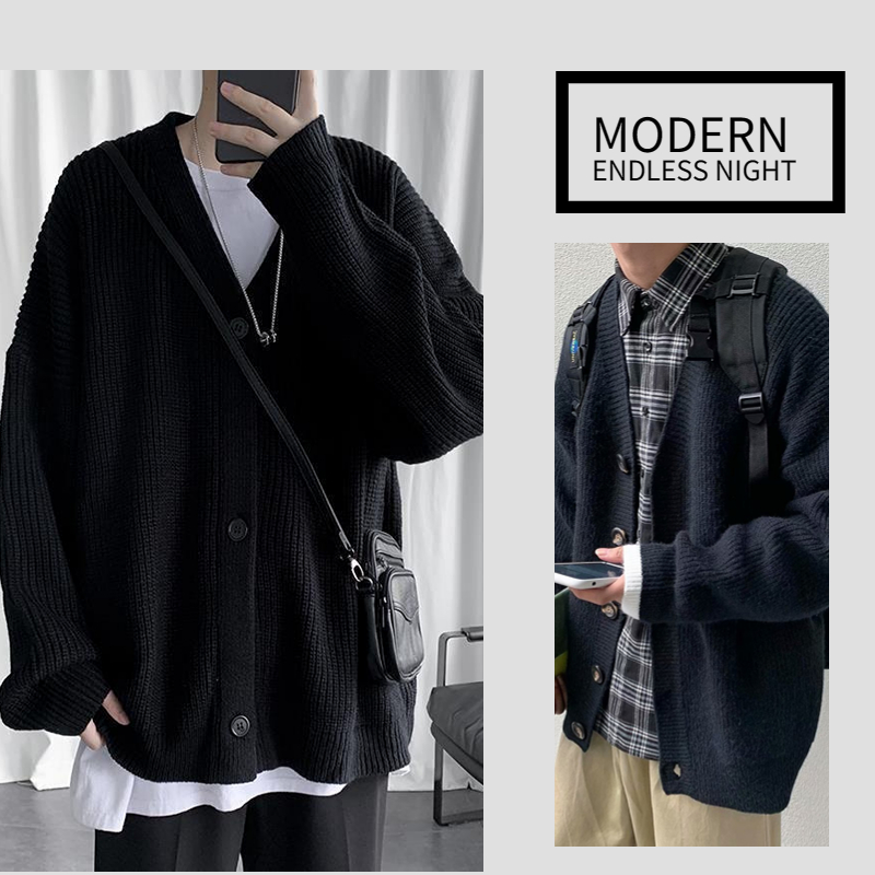 Áo khoác cardigan tay dài sành điệu dành cho nam nữ Áo cardigan nam nữ mặc tất ạ phong cách simple Thời Trang Cho Nam Và Nữ