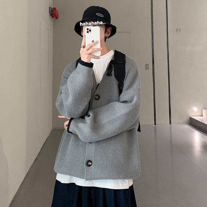 Áo khoác cardigan tay dài sành điệu dành cho nam nữ Áo cardigan nam nữ mặc tất ạ phong cách simple Thời Trang Cho Nam Và Nữ