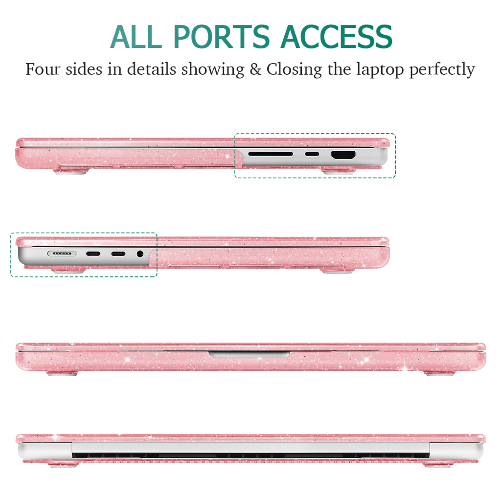 Shimmering powder crystal case tương thích cho macbook case air 15 a2941 2023 2022 air 13 a2681 13,6 inch m2 pro 14 16 13,3 inch a2338 m1 a2337 a2179 a2289 a2251 a1989 a2159 202