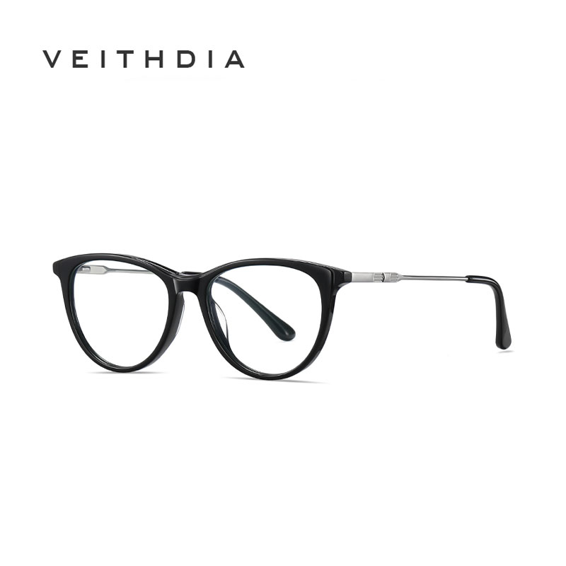 Veithdia kim loại thời trang mắt mèo khung mắt của phụ nữ chân mùa xuân gương phẳng chống ánh sáng xanh kính bj9202