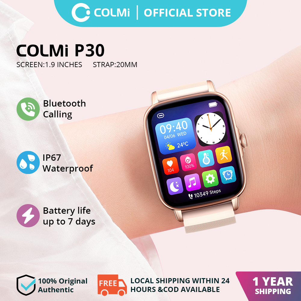 Đồng hồ thông minh COLMI p30 chống thấm nước ip67 kết nối bluetooth với dây đeo silicon 20mm
