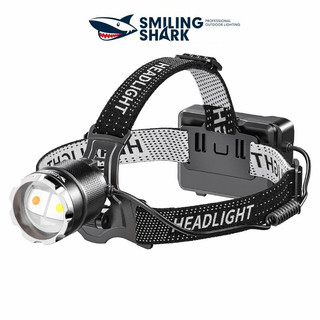 Smiling shark td8021 đèn pha mạnh mẽ m80 10000lm siêu sáng ánh sáng trắng vàng 6 chế độ với màn hình nguồn usb có thể sạc lại có thể thu phóng ngoài trời đi bộ đường dài không thấm nước