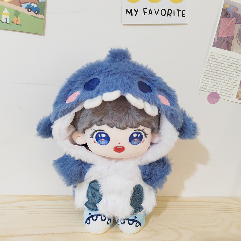Phụ kiện búp bê thần tượng k-pop bộ quần áo búp bê 20cm áo khoác cá mập màu hồng áo khoác hoạt hình  i-dle twice tzuyu quần jean mới lisa jennie jisoo người hâm mộ quà tặng