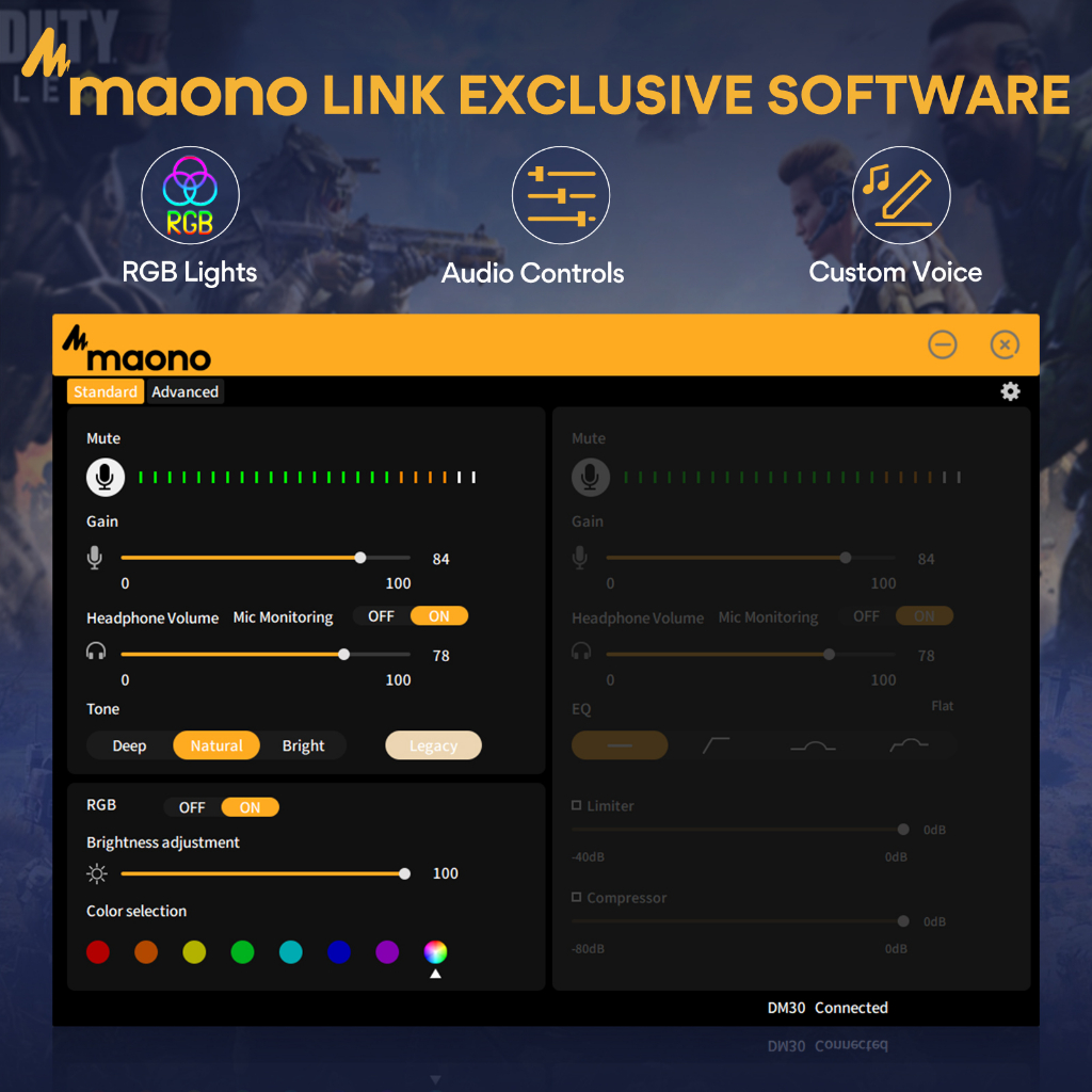 Mic thu âm MAONO DM30 RGB Cho PC Điện Thoại livestream