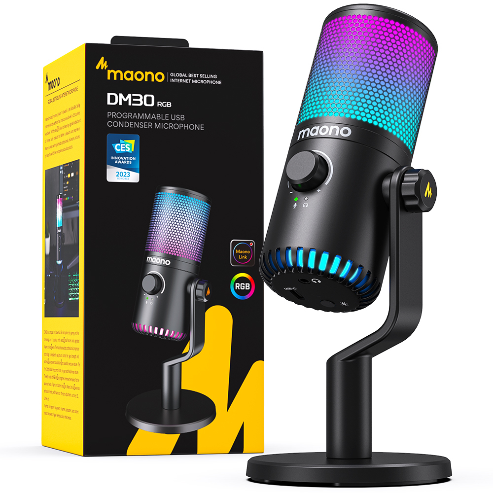 Mic thu âm MAONO DM30 RGB Cho PC Điện Thoại livestream